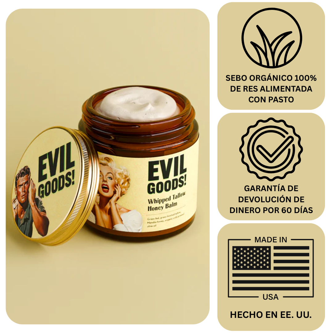 Bálsamo de sebo todo en uno: combate el acné, suaviza las arrugas y mantiene la piel suave todo el día.